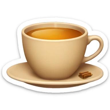 light brown cup with tea on a saucer honey flow sticker