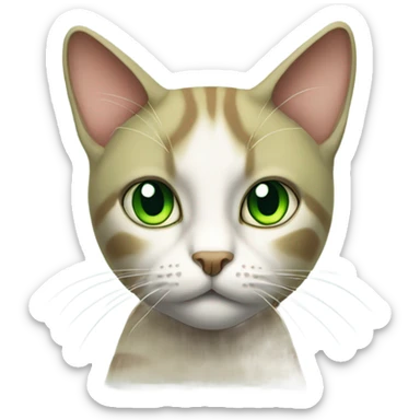 Green-eyed cat staring intently sticker