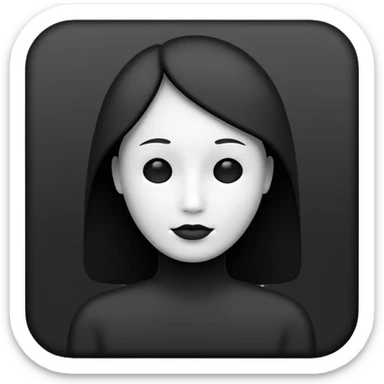 Minimalistic flat vector icon, iOS style, thin black outline on white background. Person silhouette. Black, completely monochrome matte. No eyes, no eyebrows. sticker