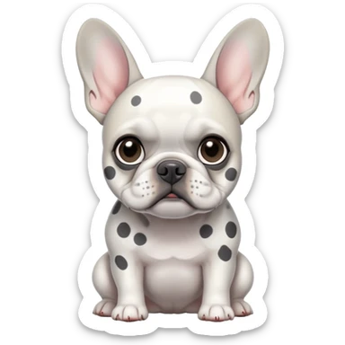 white french bulldog with grey spots  sticker