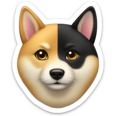 lovely shibainu & black cat sticker