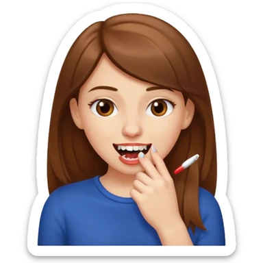 Une fille brune et blanche qui se mord l'ongle avec ses dents comme si elle draguait qqn sticker