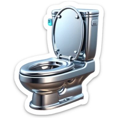 Shiny advanced futuristic Cyberpunk toilet sticker
