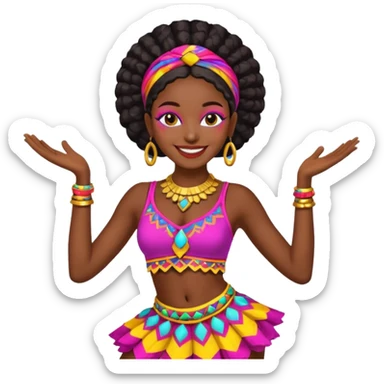 black woman festival dancer sticker
