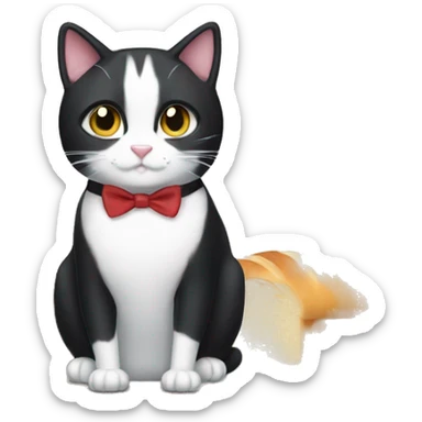 Tuxedo cat making loaf sticker