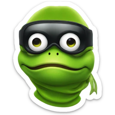 Frog wearing a ski mask sticker