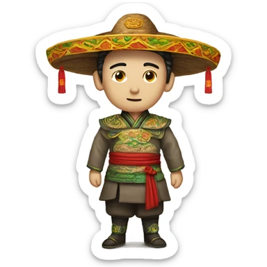 A taco dressed a Chinese royal from the Ming dynasty sticker