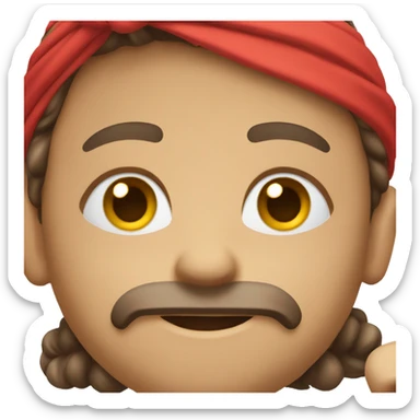 An encouraging emoji features just the face, a red headband and a fist sticker