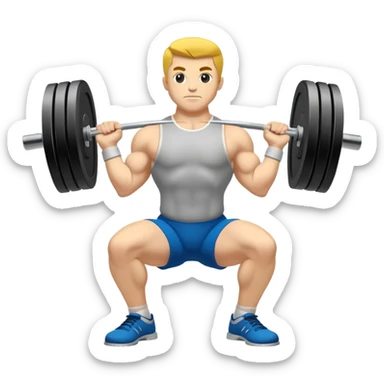 Emblem symbolizing weightlifting, featuring a barbell with heavy weights on either side, lifted above a strong, determined figure. The design conveys strength, focus, and the precision required in the sport. The barbell is centered, with a dynamic, bold style to emphasize power and athleticism.  sticker