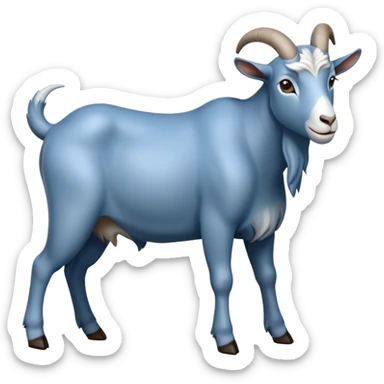 Shameful-large-full body-blue goat sticker