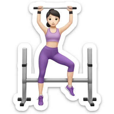 Asian Girl doing barre workout  sticker