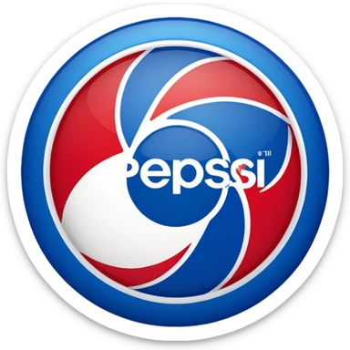 simplistic emoji of a Pepsi logo, minimal details, bold colors, no text sticker
