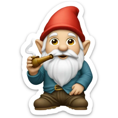 Gnome smoking water pipe  sticker