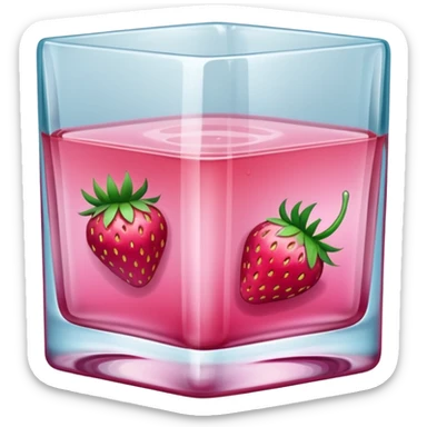A glass square of mezcal pink and strawberry  sticker