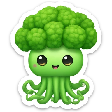 Kawaii broccoli octopus sticker