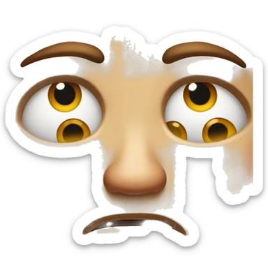 A face looking sorry for whatever he's just done. sticker