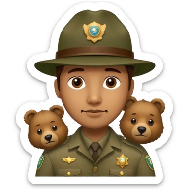 Park ranger and bear sticker