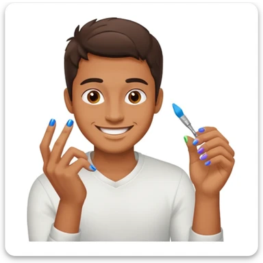 Zesty dude painting nails sticker