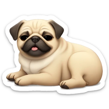 cute pug sleeping sticker