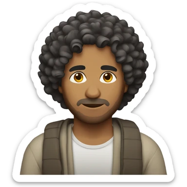 afghan with curly hair sticker