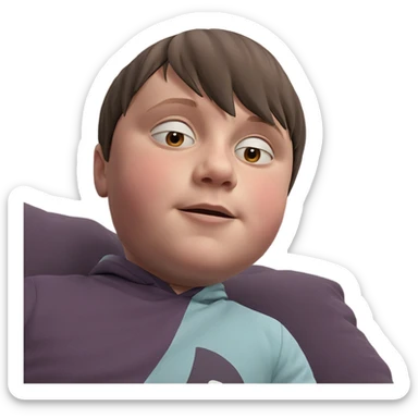 serious boy in meme style sticker