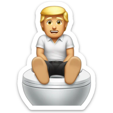 Donald trump sitting on a toilet sticker