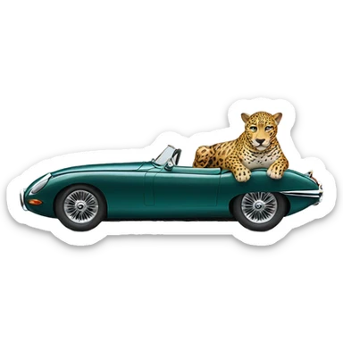 Jaguar driving a jaguar car sticker