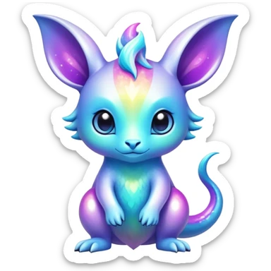 Exotic shiny rare epic cute Fionbri-creature, full body, with random markings sticker