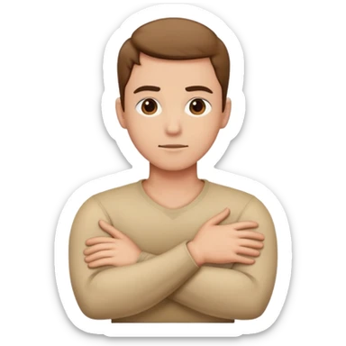 Arms crossed around chest over neck  sticker