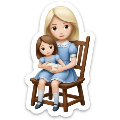 annabell doll sit on chair sticker