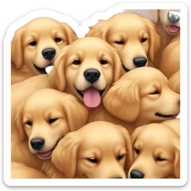 Golden retriever cuddle puddle sticker