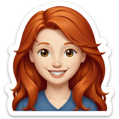 Long haired redhead winking  sticker