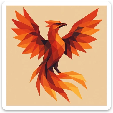 phoenix low-poly polygonal illustration sticker