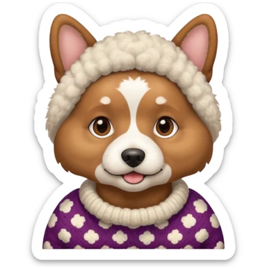 dog wearing grany sticker