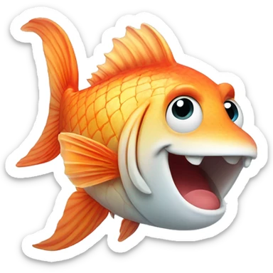 Fish giving a thumbsup sticker