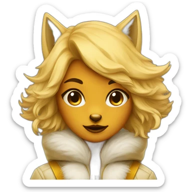 golden fox girl sticker
