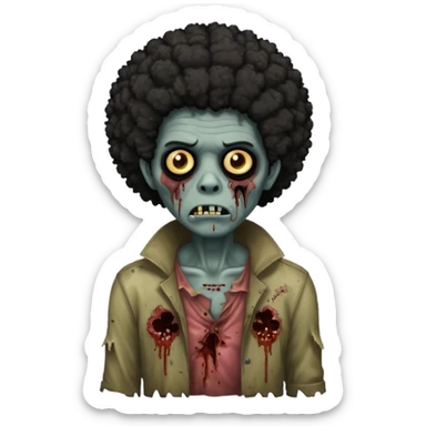 Zombie with a black Afro  sticker