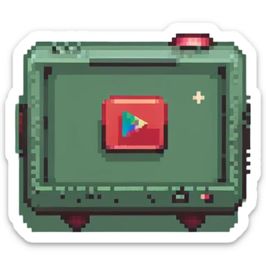 red video streaming icon with play button sticker