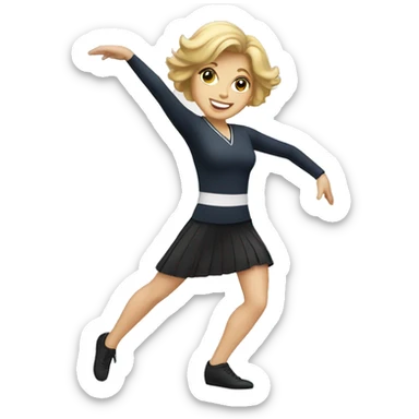 one white woman dancing in a training uniform sticker