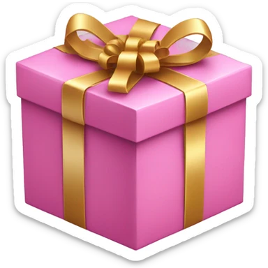 pink Christmas gift box sticker
