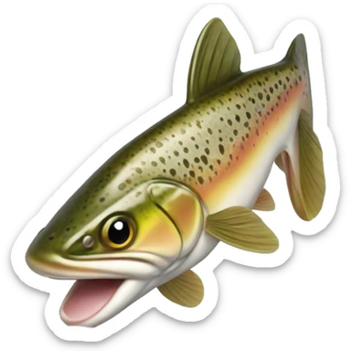Baby Trout jumping out of water sticker