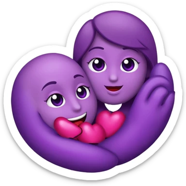 emoji de beijo na cor roxa sticker
