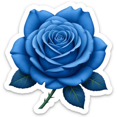 Rose emoji but make it blue instead of red and have it exactly like the original one sticker