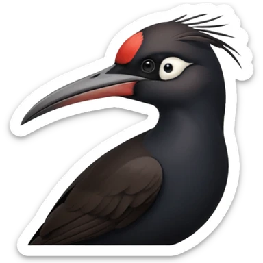 Black Sicklebill headshot sticker