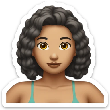 Slim-Thicc caucasian woman swimsuit posing sticker