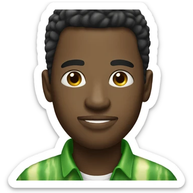 African American male with large green melon sticker