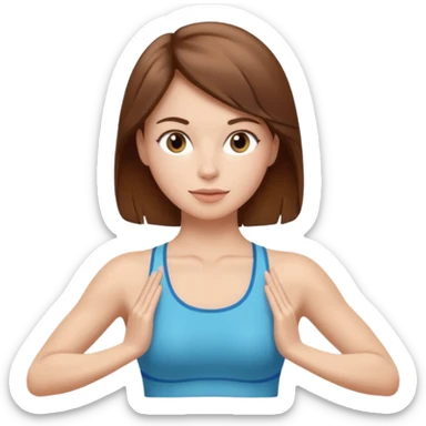 Pilates girl brown hair sticker