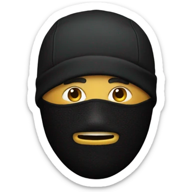 A man wearing a ski mask sticker