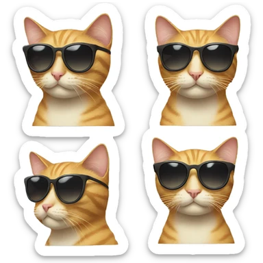 Cat with sunglasses sticker