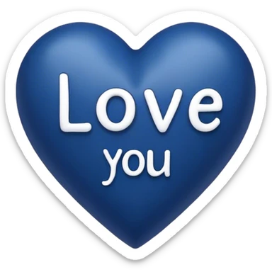 Dark Blue heart with the words Love You Ry in the middle  sticker